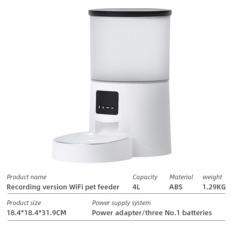 Wifi Smart Pet Feeder Household Automatic Pet Feeder Dog & Cat with APP control